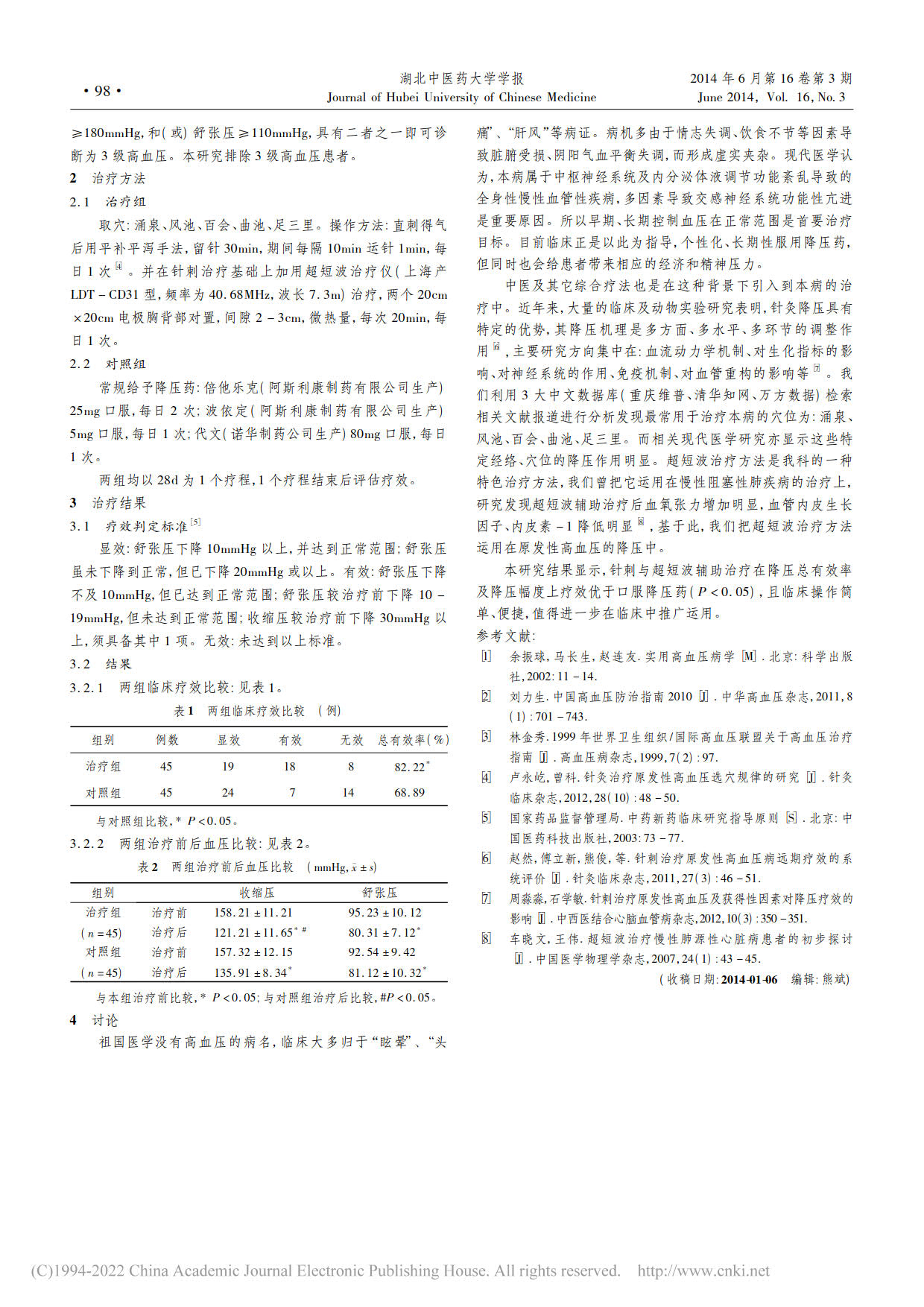 针刺结合超短波治疗原发性高血压疗效观察(图2)